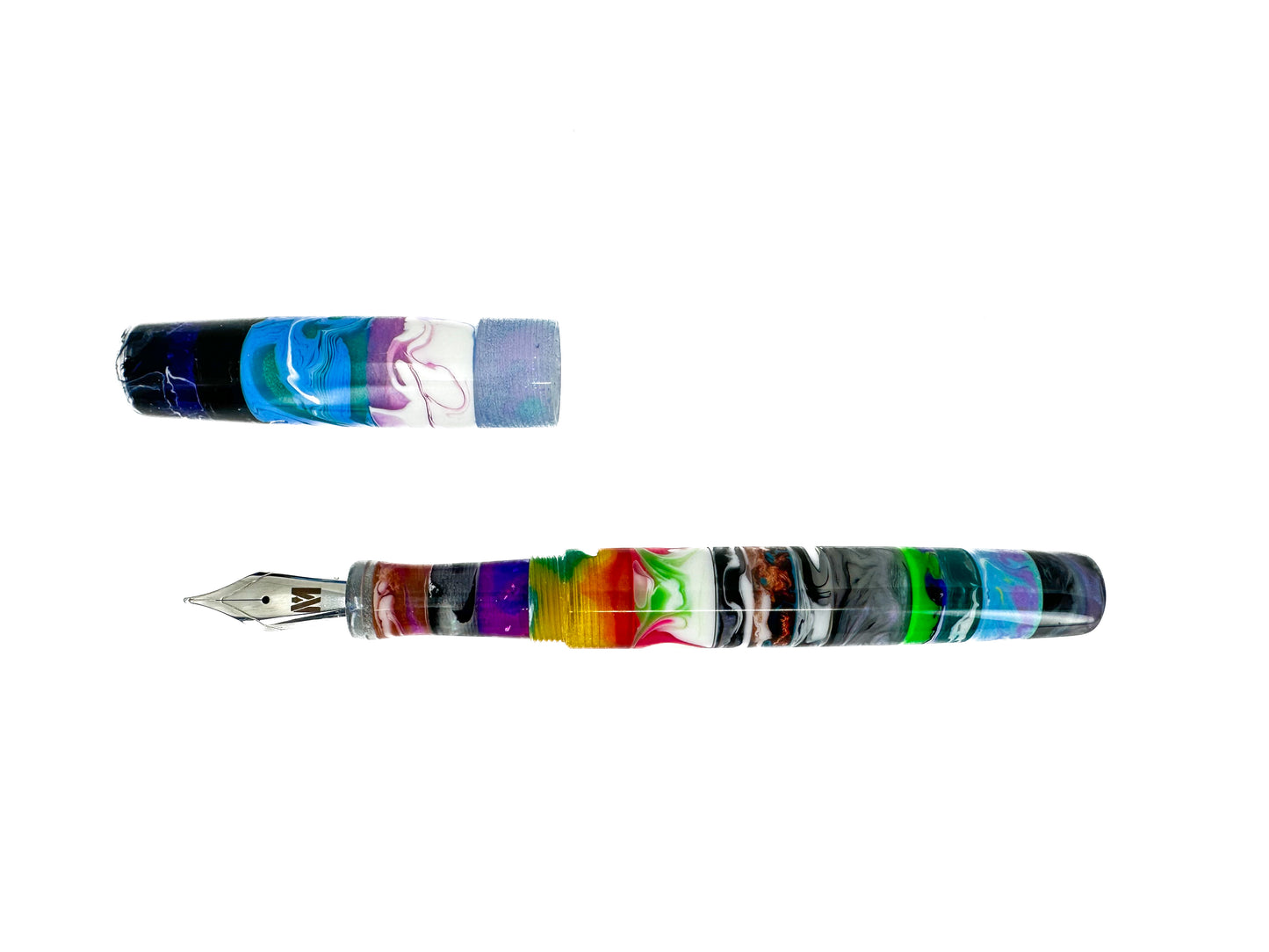 Stratified Fountain Pen with Pewter Finial: B3