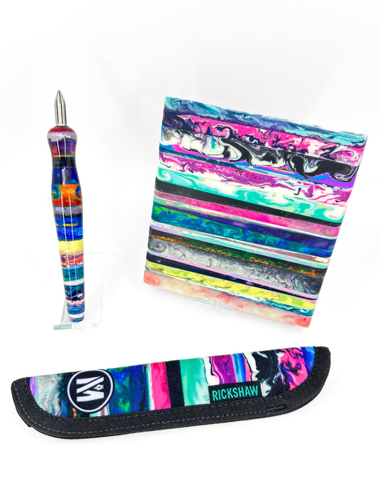 Stratified Nib Holder with Blue Opal Finial: B10