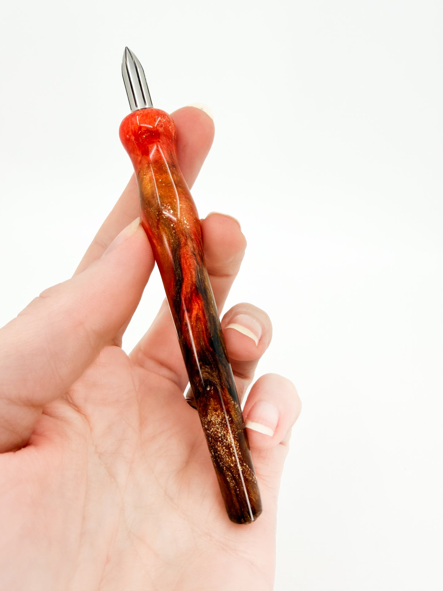 Pumpkin Spice Mini Nib Holders with Opal Inlay