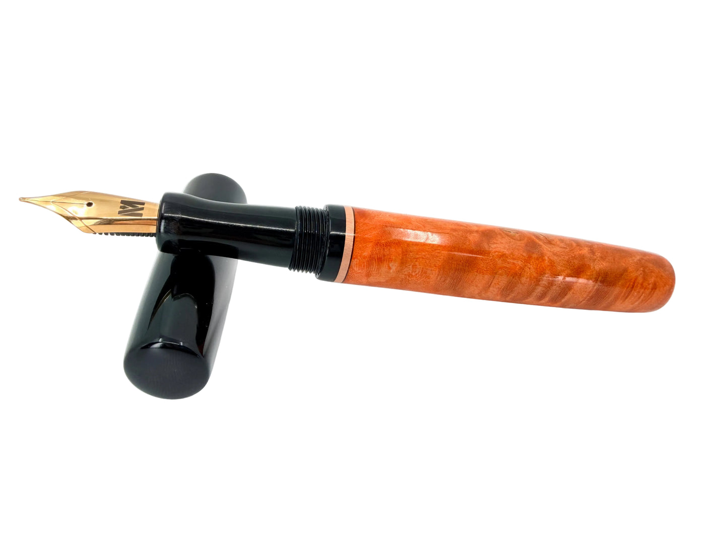 Orange Wood & Ebonite Fountain Pen