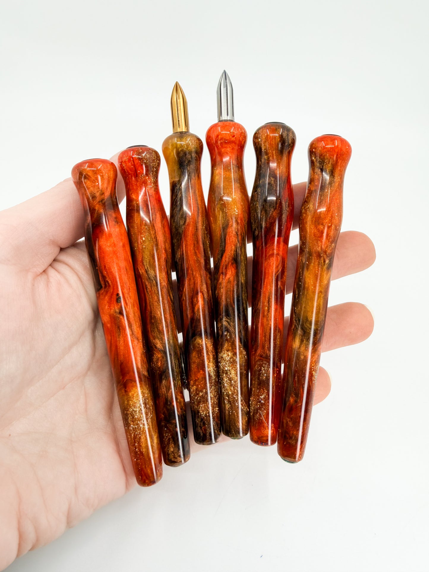 Pumpkin Spice Mini Nib Holders with Opal Inlay