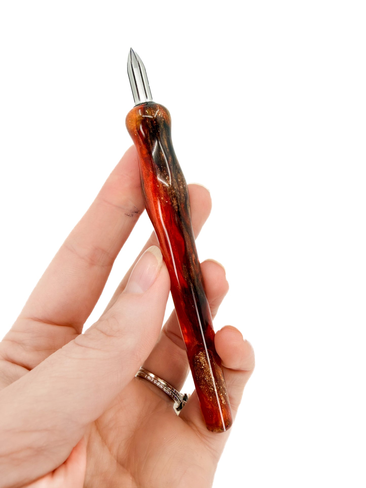 Pumpkin Spice Mini Nib Holders with Opal Inlay