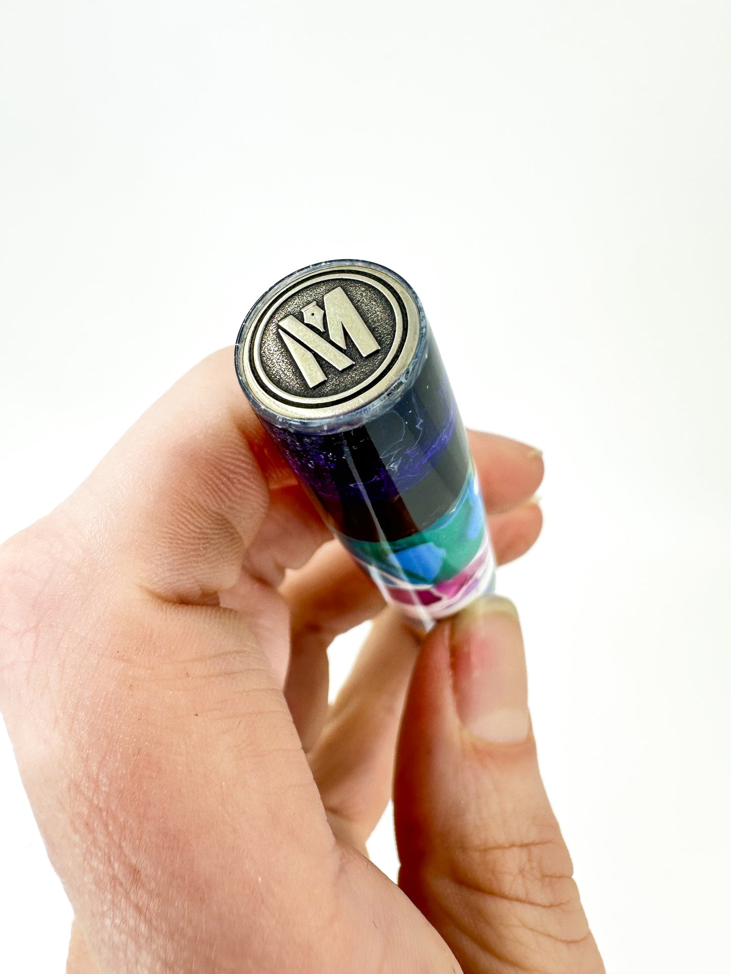 Stratified Fountain Pen with Pewter Finial: B3