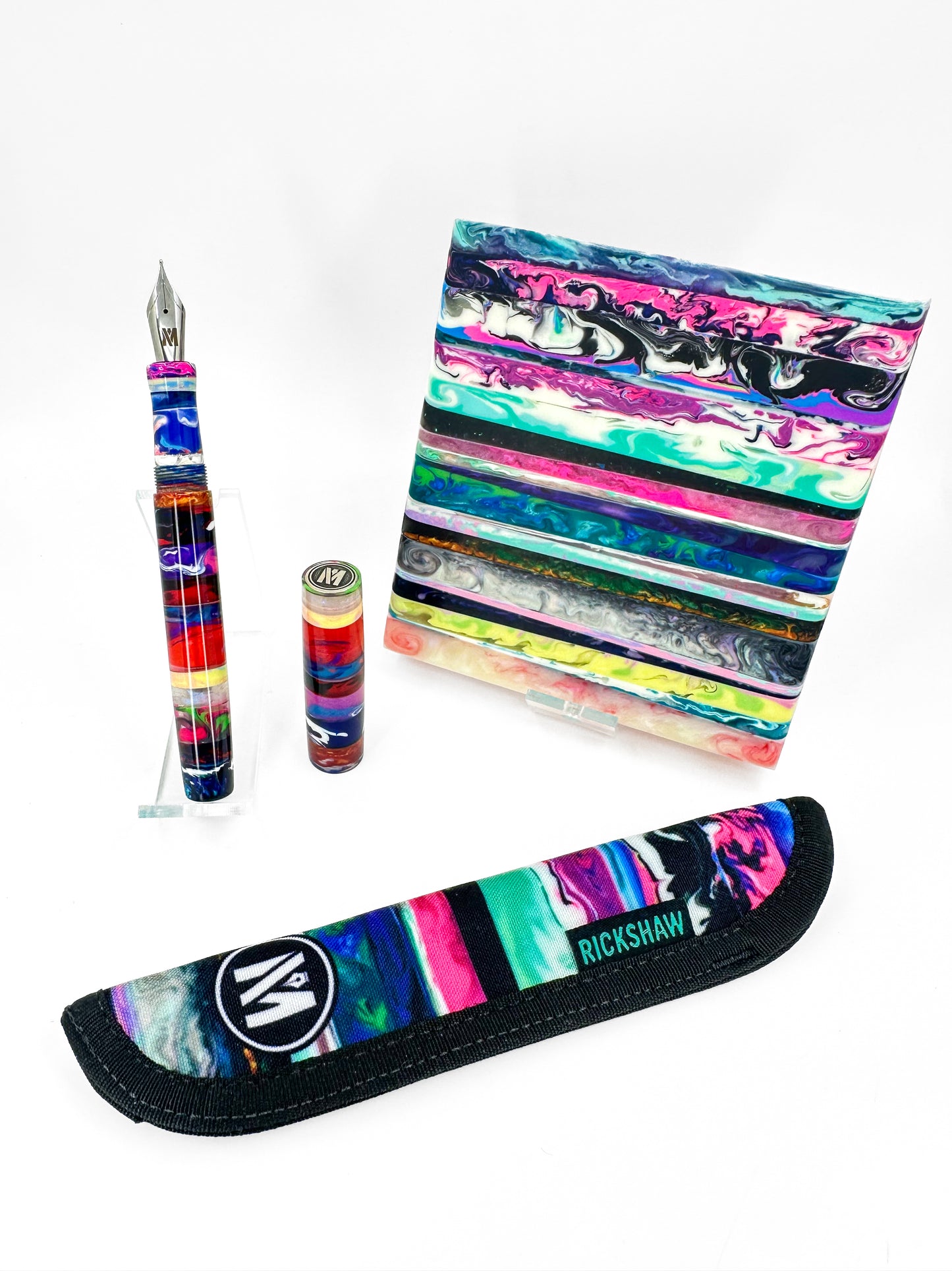 Stratified Fountain Pen with Pewter Finial: B2