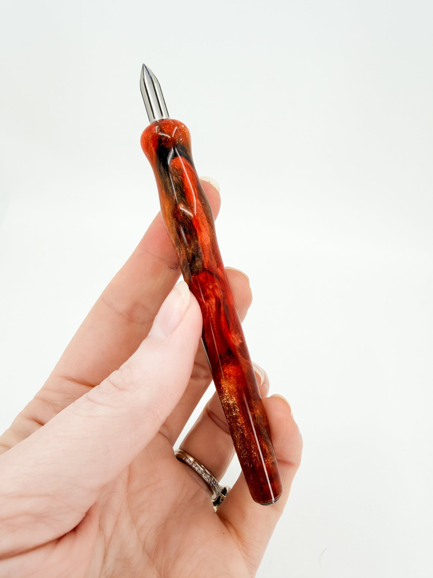 Pumpkin Spice Mini Nib Holders with Opal Inlay