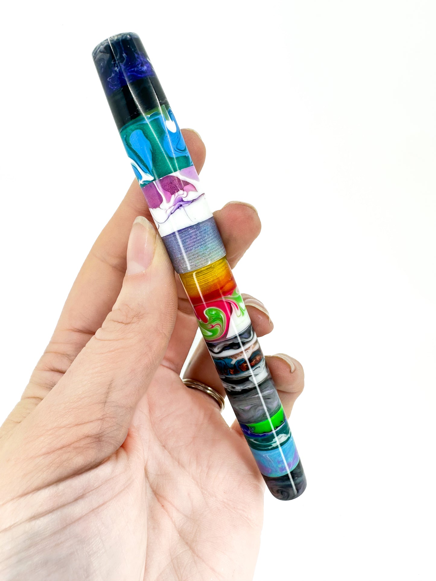 Stratified Fountain Pen with Pewter Finial: B3