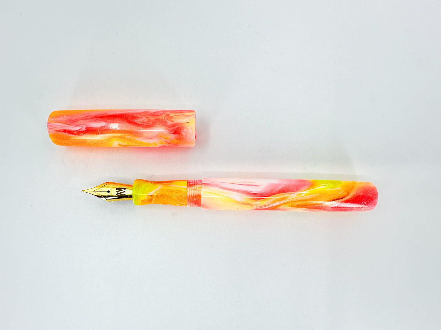 Neon Citrus Fountain Pen with Cap Inlay