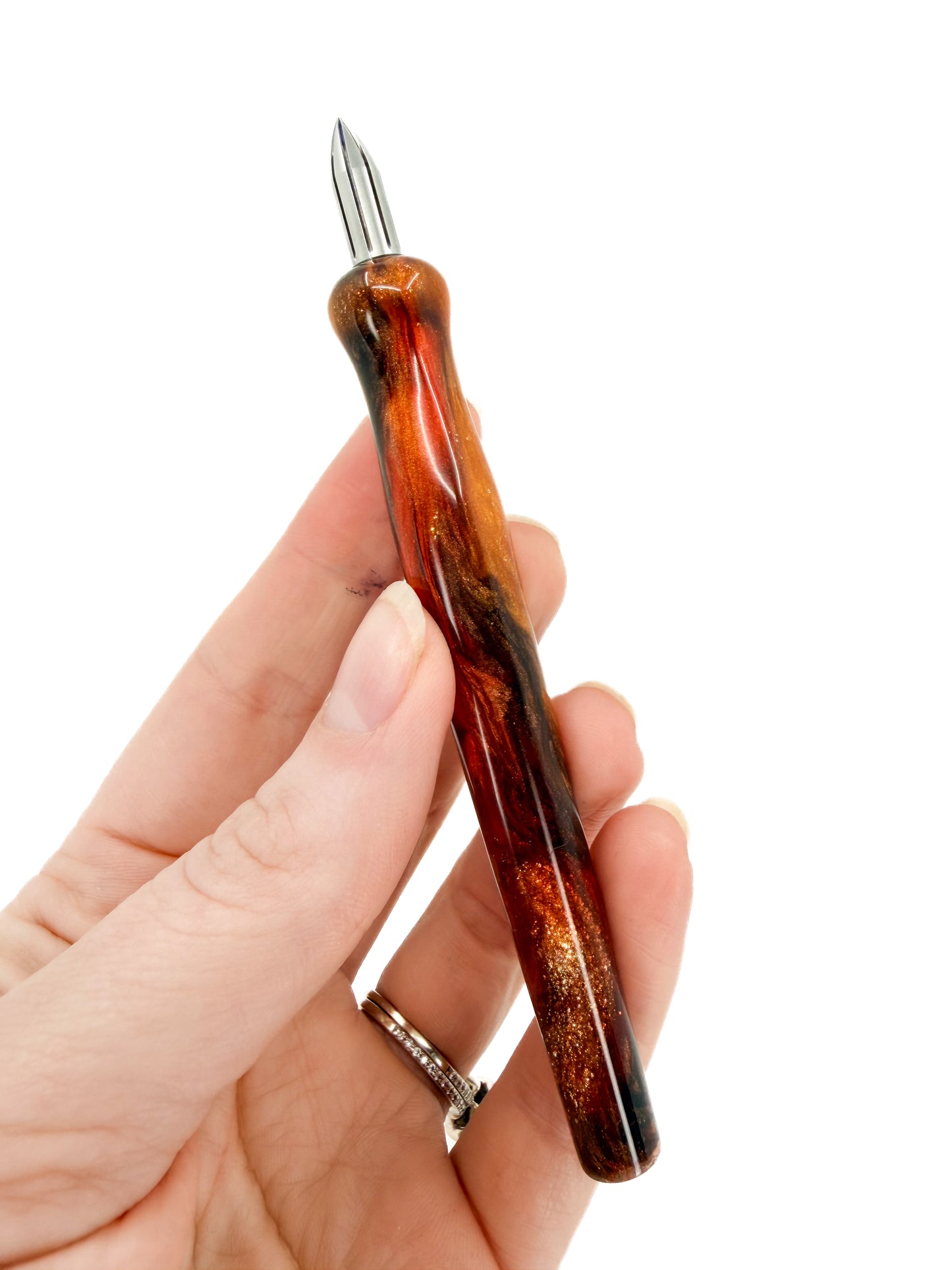 Pumpkin Spice Mini Nib Holders with Opal Inlay