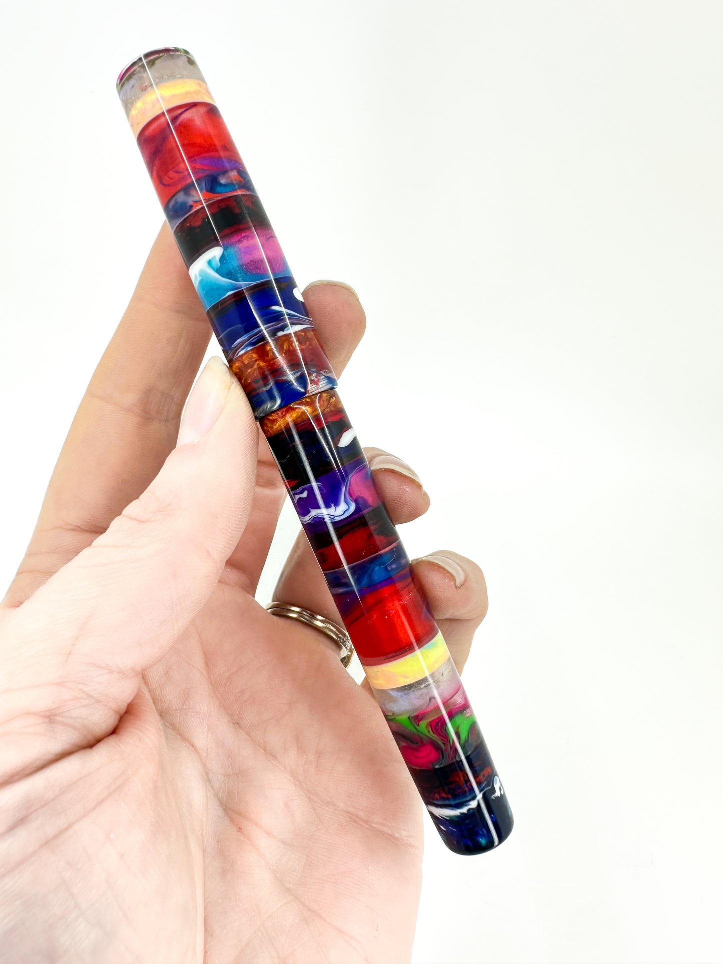 Stratified Fountain Pen with Pewter Finial: B2