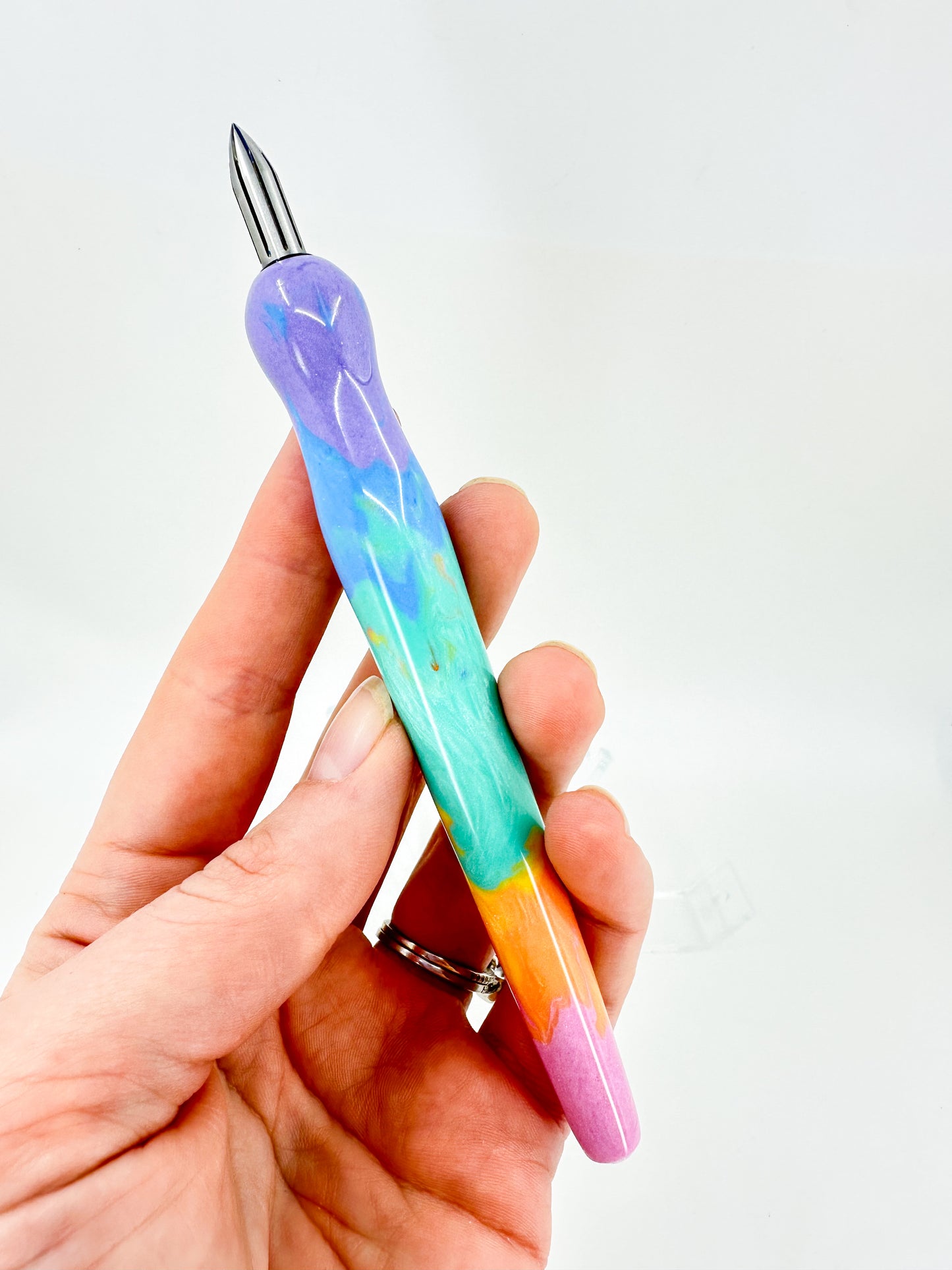 Pastel Rainbow with Opal Inlay Nib Holder