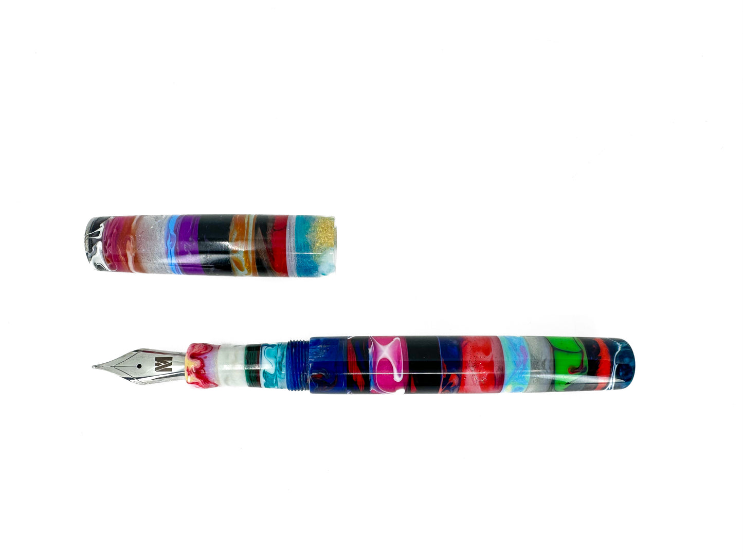 Stratified Fountain Pen with Pewter Finial: B1