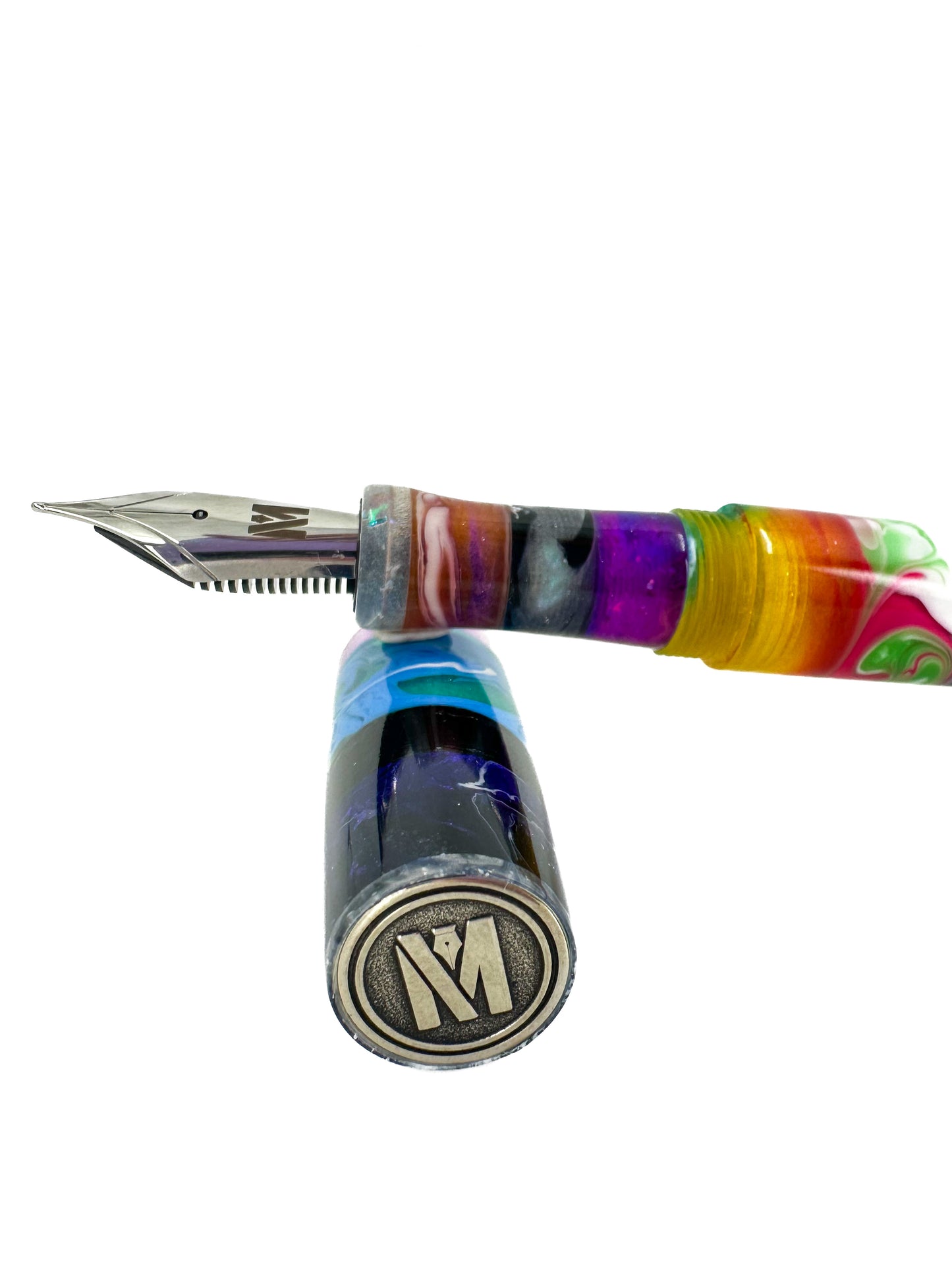 Stratified Fountain Pen with Pewter Finial: B3