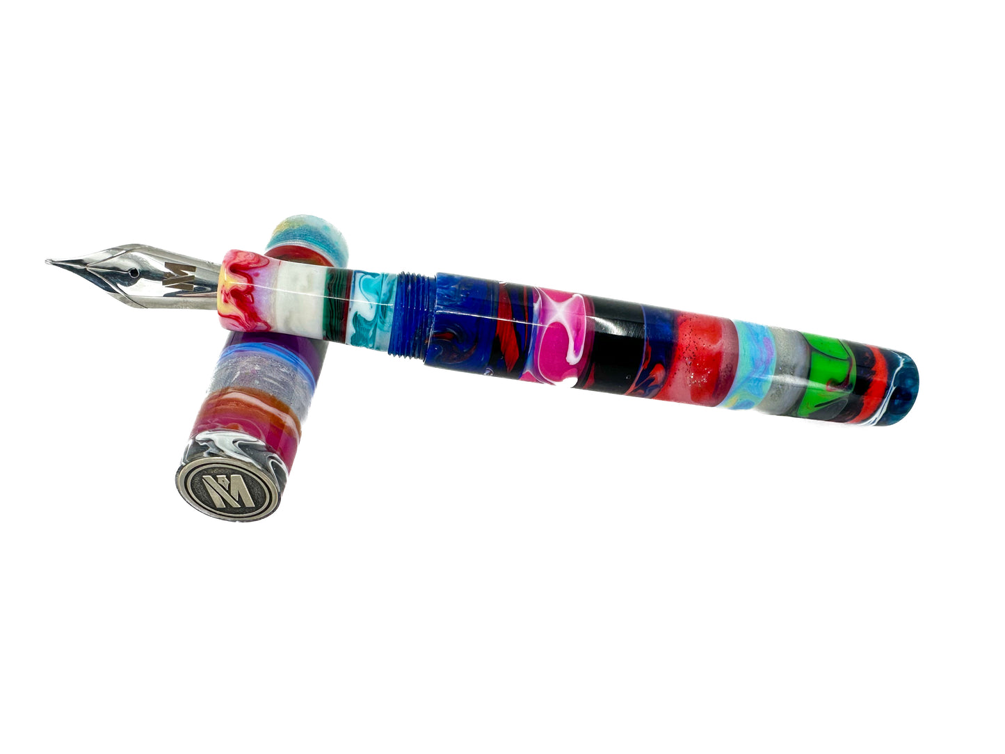 Stratified Fountain Pen with Pewter Finial: B1