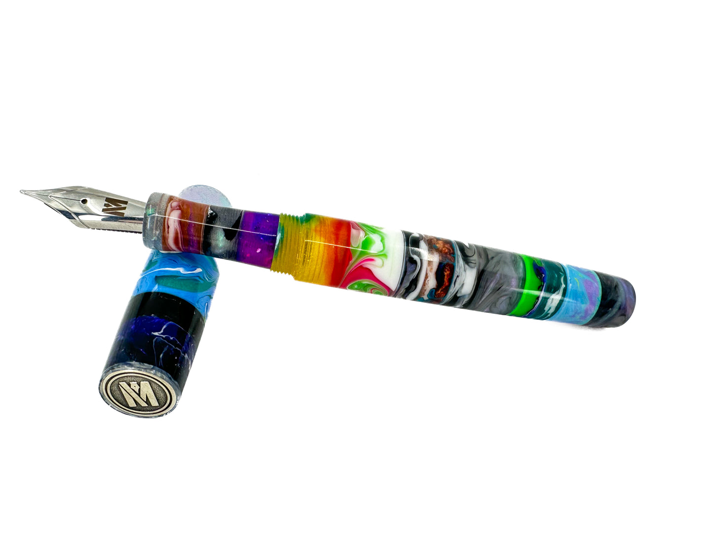 Stratified Fountain Pen with Pewter Finial: B3