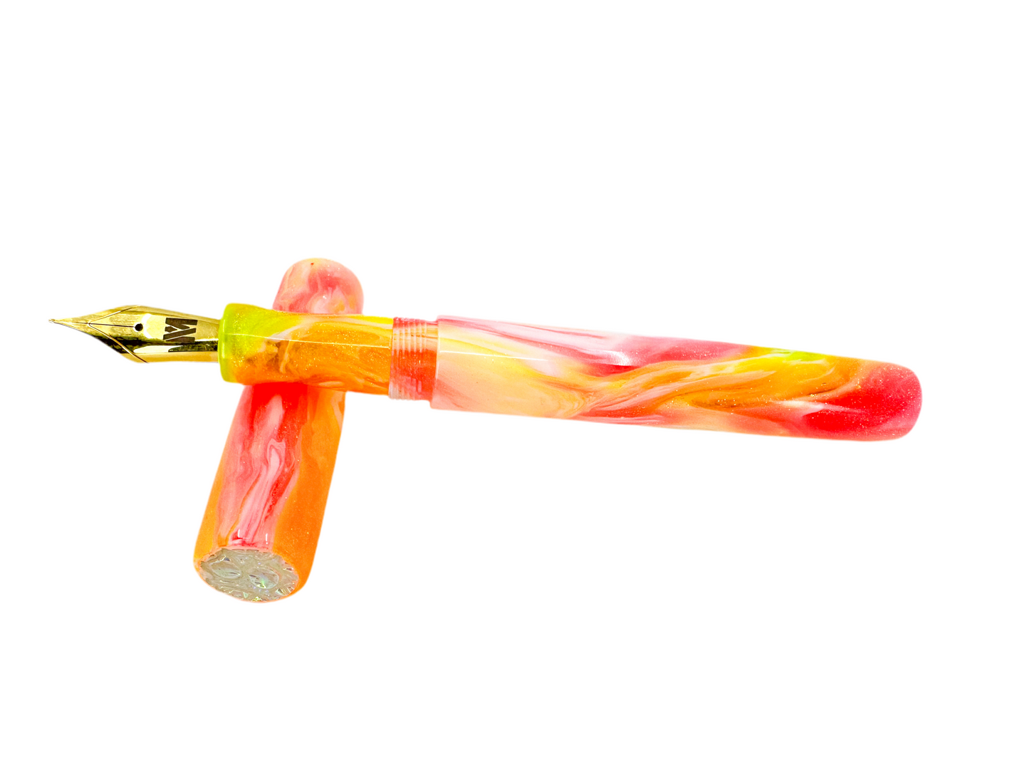 Neon Citrus Fountain Pen with Cap Inlay