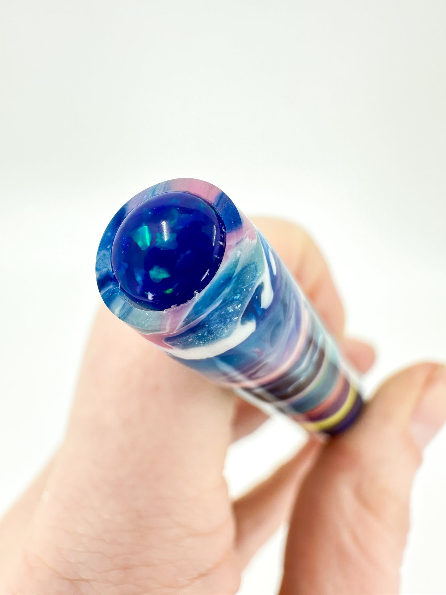 Stratified Nib Holder with Blue Opal Finial: B10
