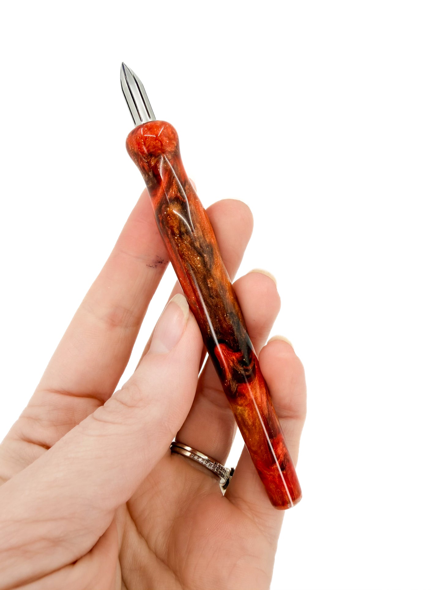 Pumpkin Spice Mini Nib Holders with Opal Inlay