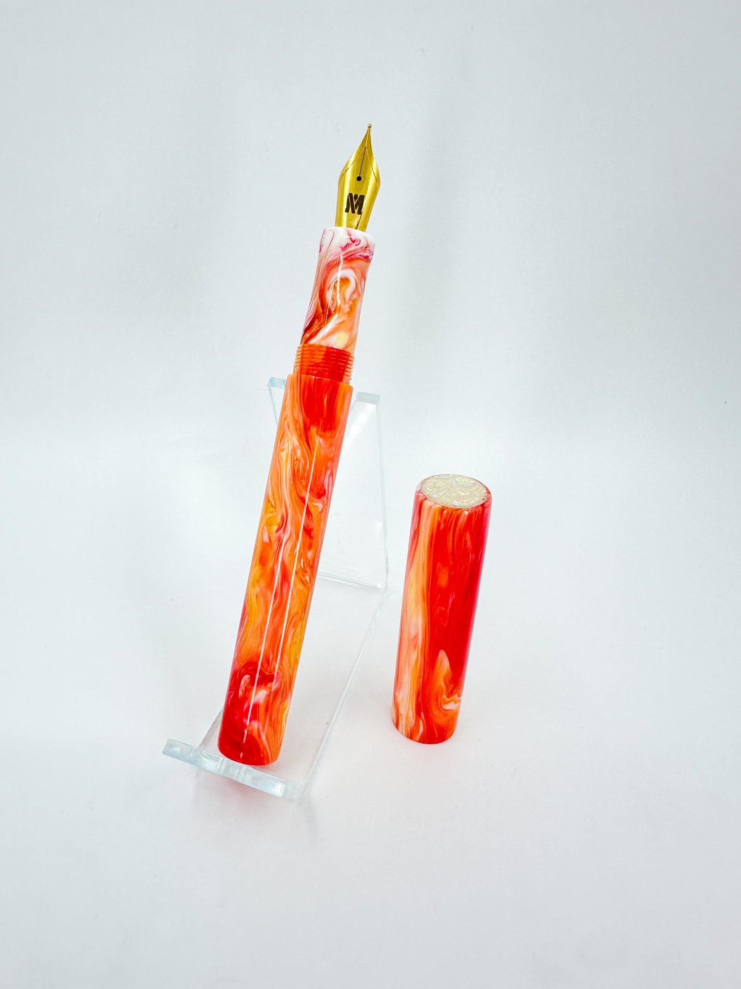 Citrus Sunrise Fountain Pen with Cap Inlay