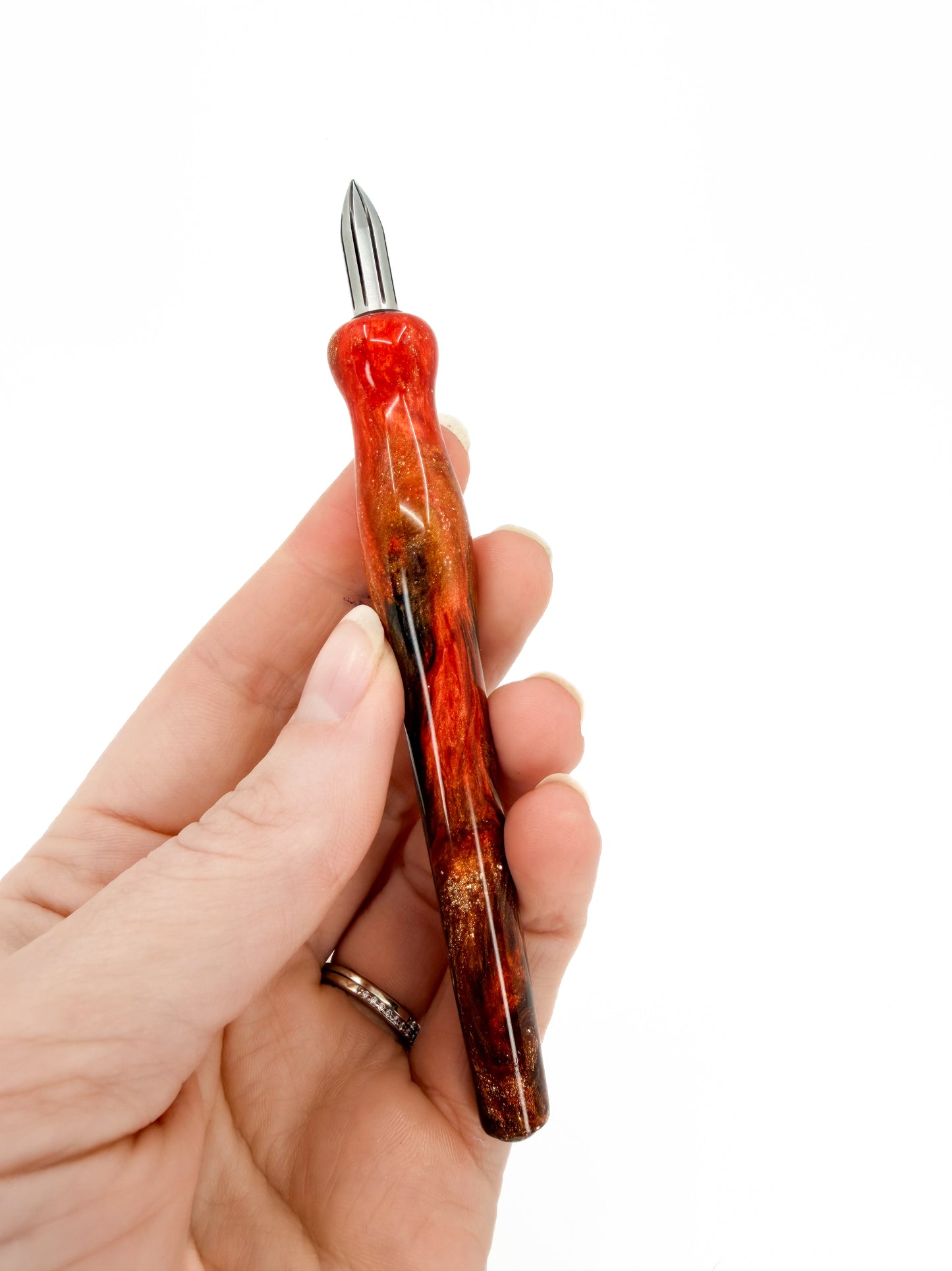 Pumpkin Spice Mini Nib Holders with Opal Inlay