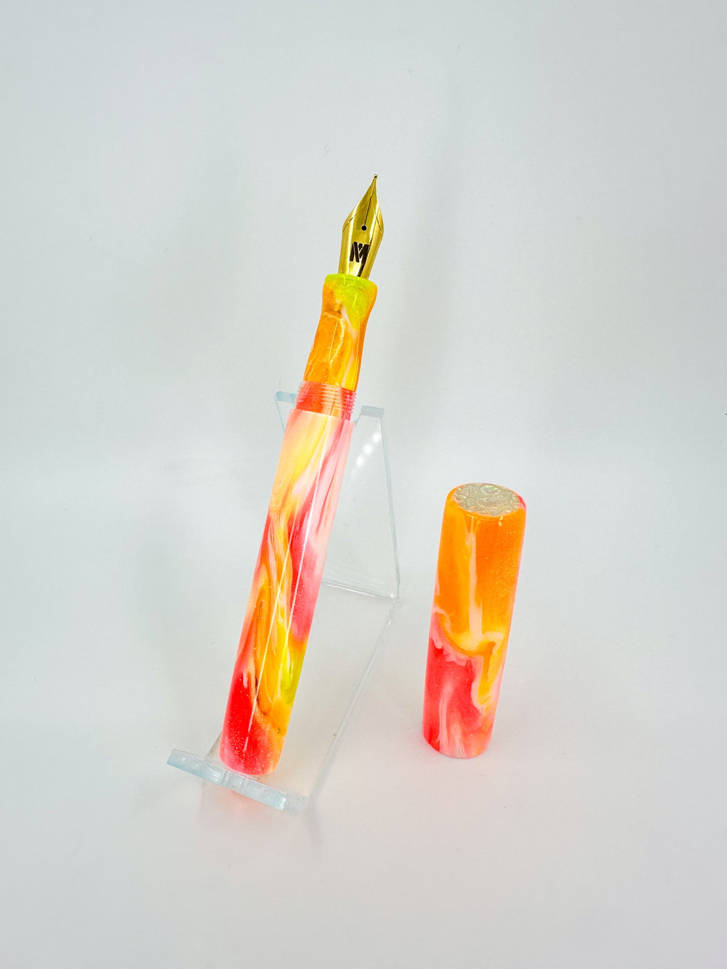 Neon Citrus Fountain Pen with Cap Inlay