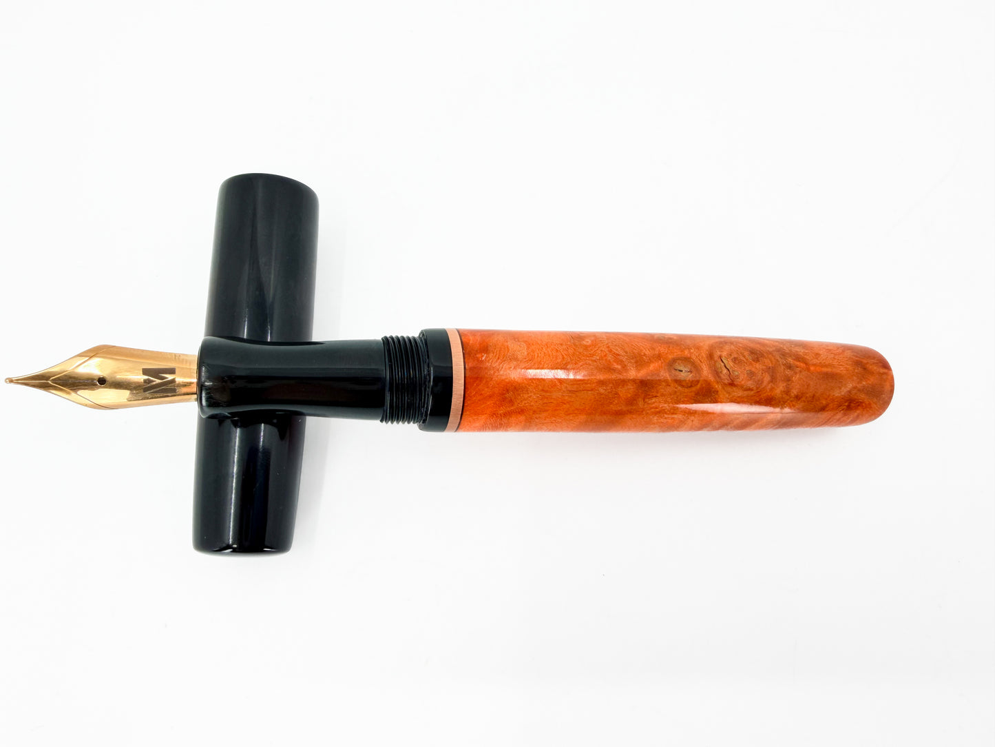 Orange Wood & Ebonite Fountain Pen