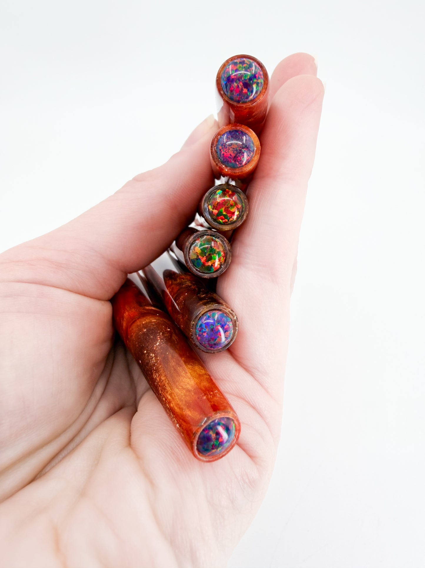 Pumpkin Spice Mini Nib Holders with Opal Inlay