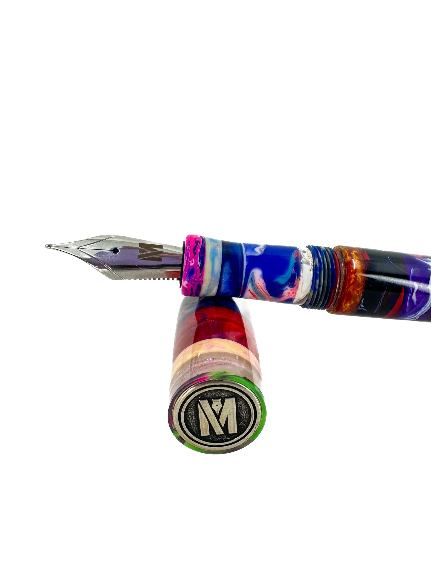 Stratified Fountain Pen with Pewter Finial: B2