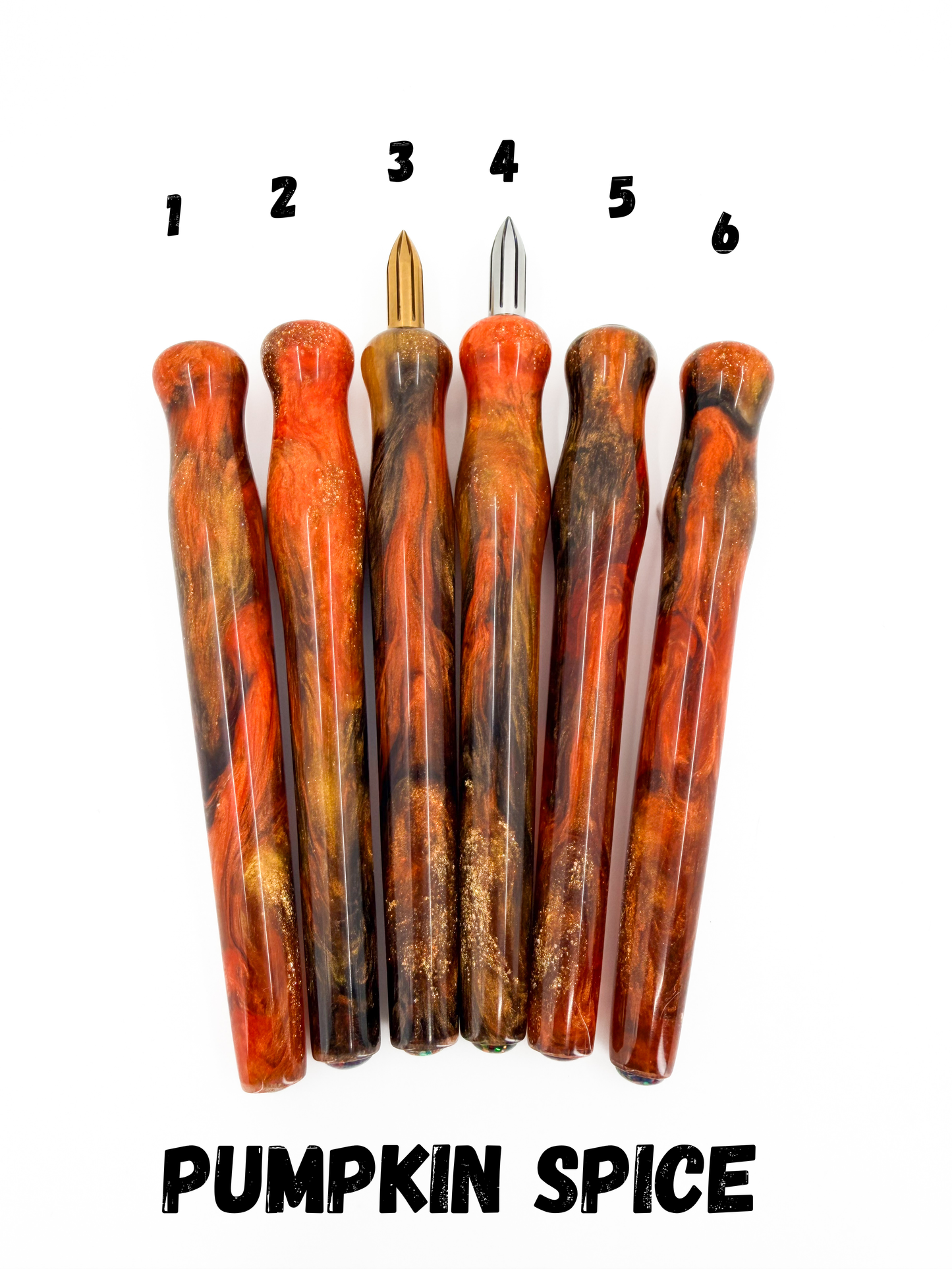 Pumpkin Spice Mini Nib Holders with Opal Inlay